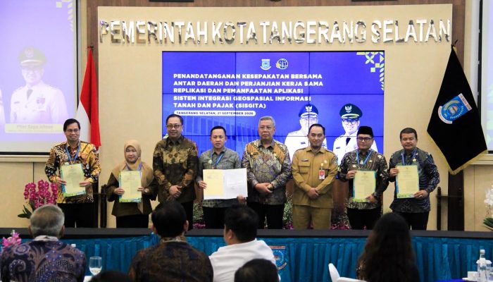 Wabup Parimo Pimpin Delegasi Hadiri Penandatanganan Kerja Sama Sistem Peta Pajak dan Pertanahan di Tangerang Selatan